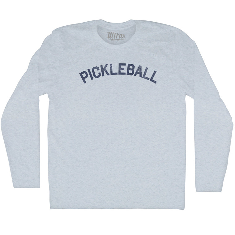 Pickleball Adult Tri-Blend Long Sleeve T-shirt - Athletic White
