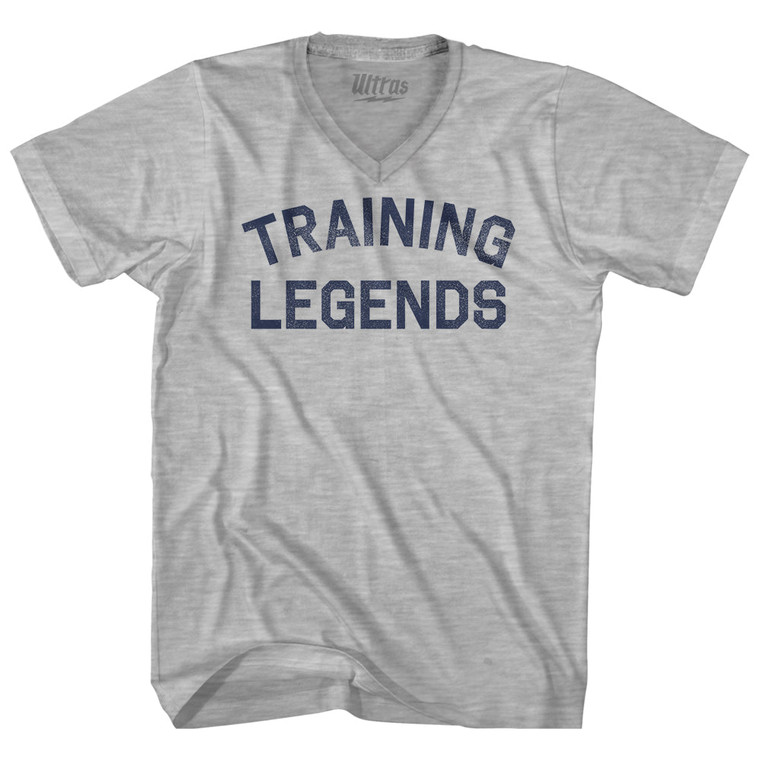 Training Legends Adult Cotton V-neck T-shirt - Grey Heather