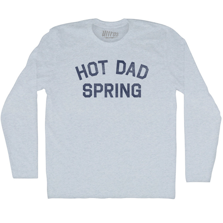 Hot Dad Spring Adult Tri-Blend Long Sleeve T-shirt - Athletic White