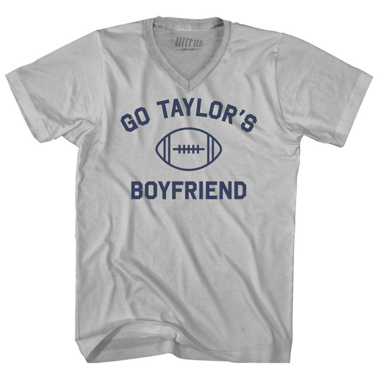 Go Taylor's Boyfriend Adult Tri-Blend V-neck T-shirt - Cool Grey