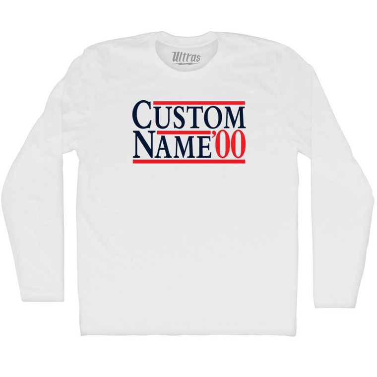 Election Custom Election Two Names And Year Adult Cotton Long Sleeve T-shirt - White