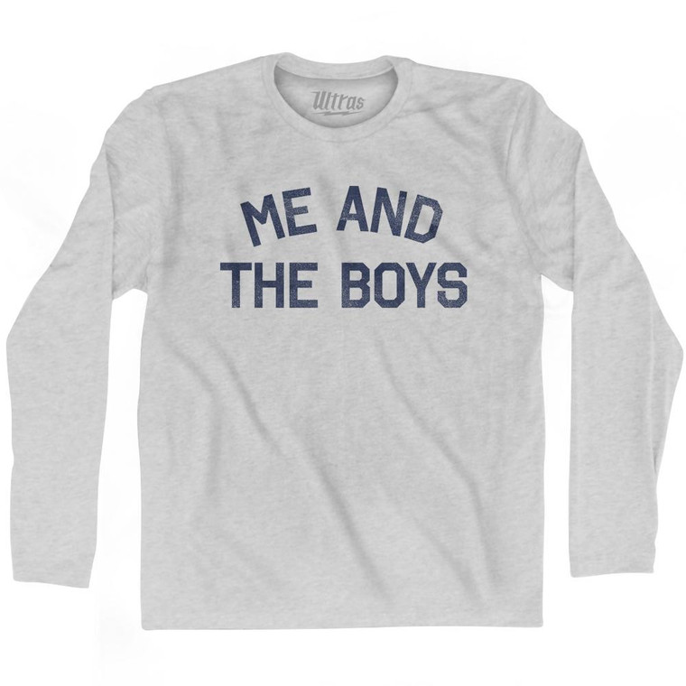 Me And The Boys Adult Cotton Long Sleeve T-Shirt - Grey Heather