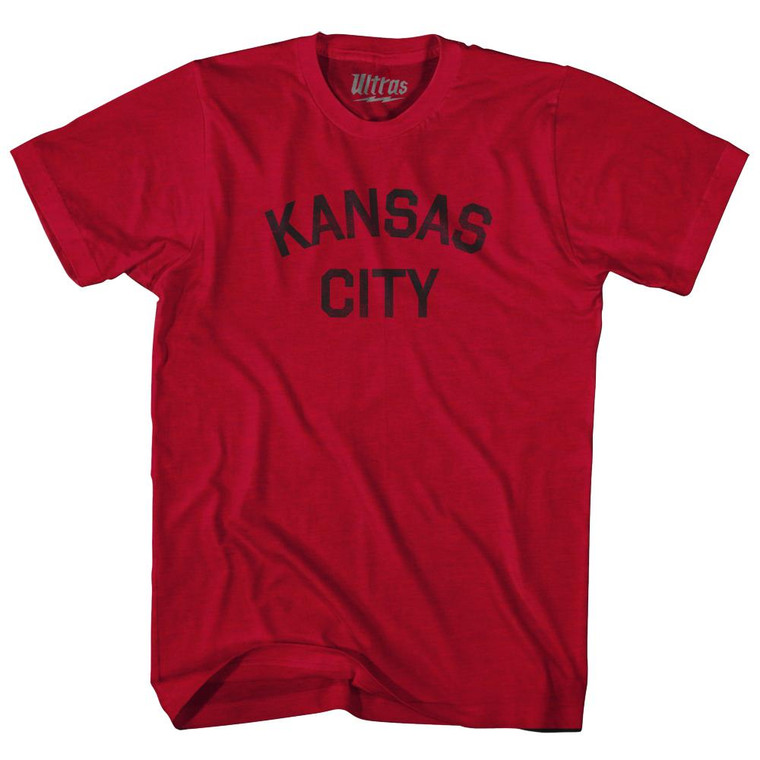 Kansas City Adult Tri-Blend T-Shirt - Heather Cardinal
