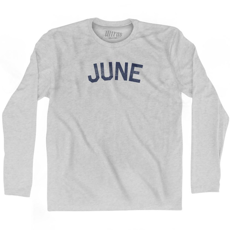 June Adult Cotton Long Sleeve T-Shirt - Grey Heather