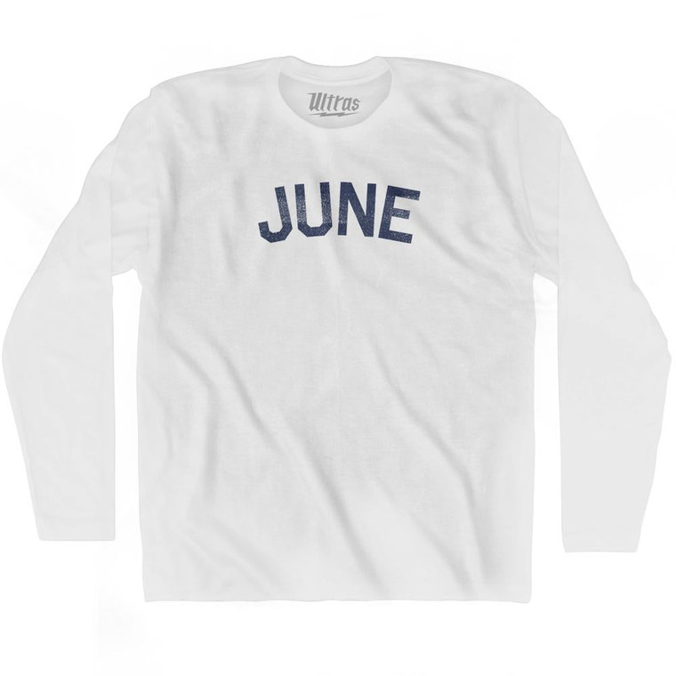 June Adult Cotton Long Sleeve T-Shirt - White