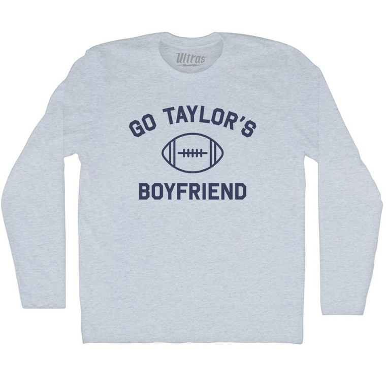 Go Taylor's Boyfriend Adult Tri-Blend Long Sleeve T-shirt - Athletic White