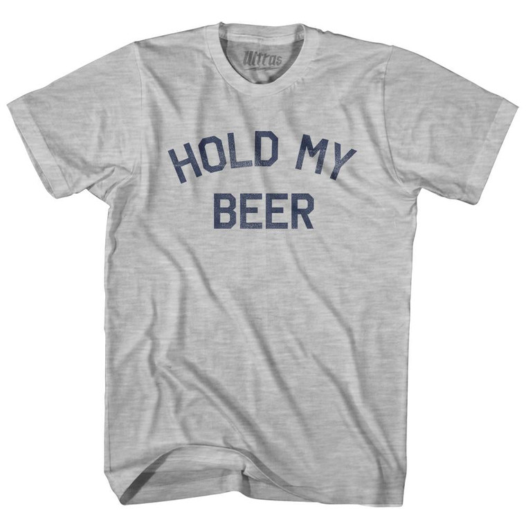 Hold My Beer Womens Cotton Junior Cut T-Shirt - Grey Heather