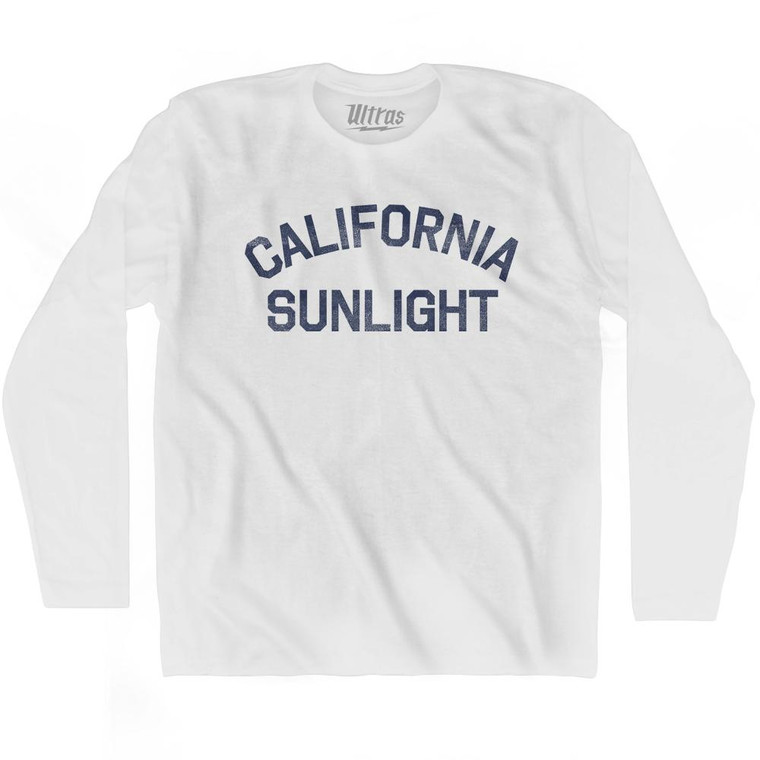 California Sunlight Adult Cotton Long Sleeve T-Shirt - White