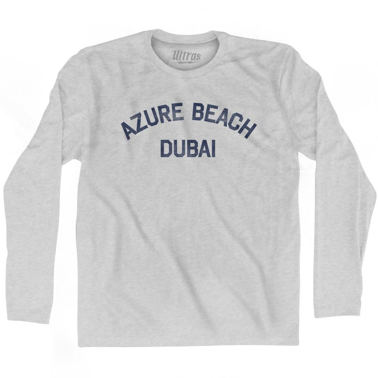 Azure Beach Dubai Adult Cotton Long Sleeve T-Shirt - Grey Heather