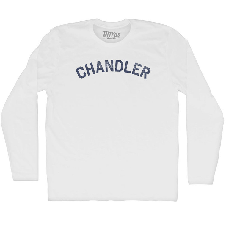 Chandler Adult Cotton Long Sleeve T-shirt - White