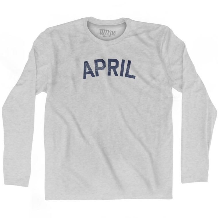 April Adult Cotton Long Sleeve T-Shirt - Grey Heather