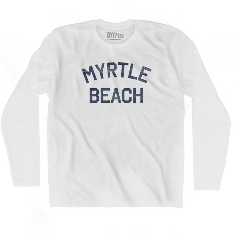 Myrtle Beach Adult Cotton Long Sleeve T-Shirt - White