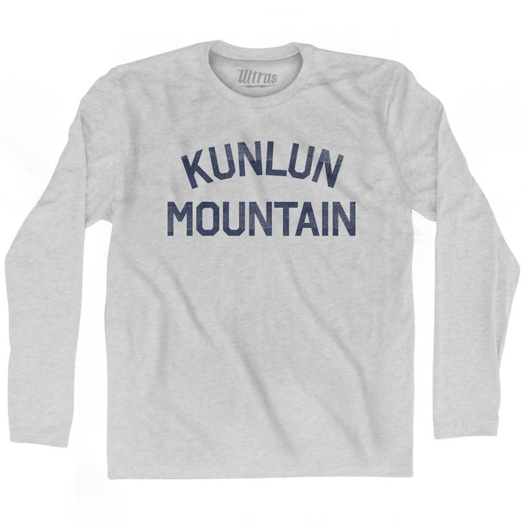 Kunlun Mountain Adult Cotton Long Sleeve T-Shirt - Grey Heather