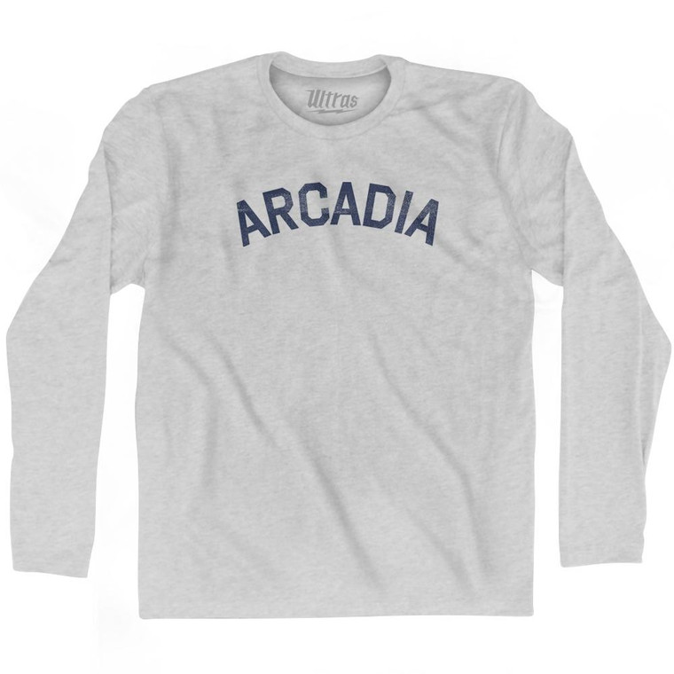 Arcadia Adult Cotton Long Sleeve T-Shirt - Grey Heather