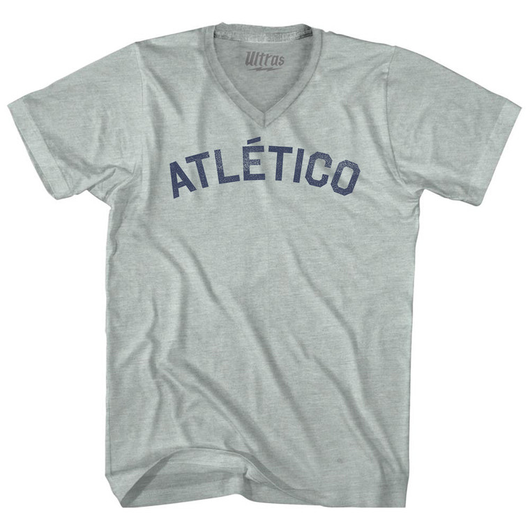 Atletico Adult Tri-Blend V-neck T-shirt - Athletic Cool Grey