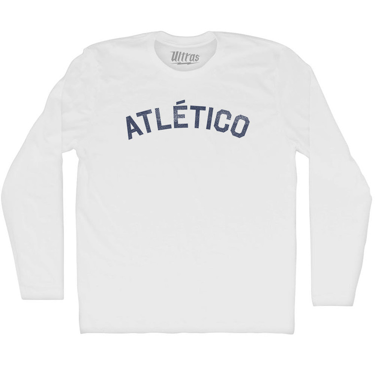 Atletico Adult Cotton Long Sleeve T-shirt - White