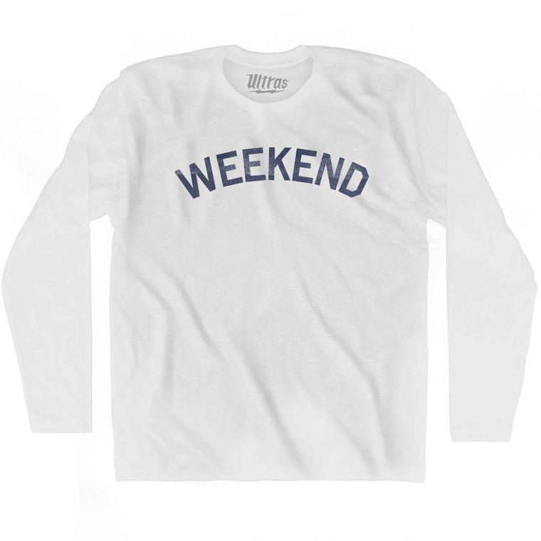 Weekend Adult Cotton Long Sleeve T-Shirt - White