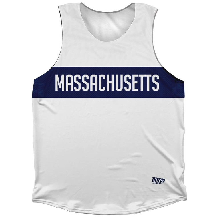 Massachusetts Finish Line Athletic Tank Top - White