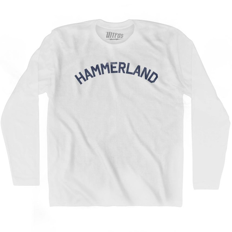 Hammerland Adult Cotton Long Sleeve T-Shirt - White