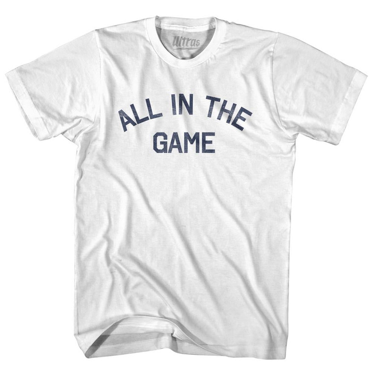 All In The Game Womens Cotton Junior Cut T-Shirt - White