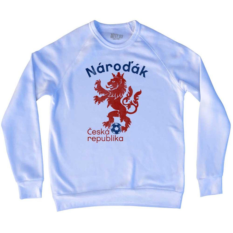 Czech Republic Narodak Lion Adult Tri-Blend Sweatshirt - White