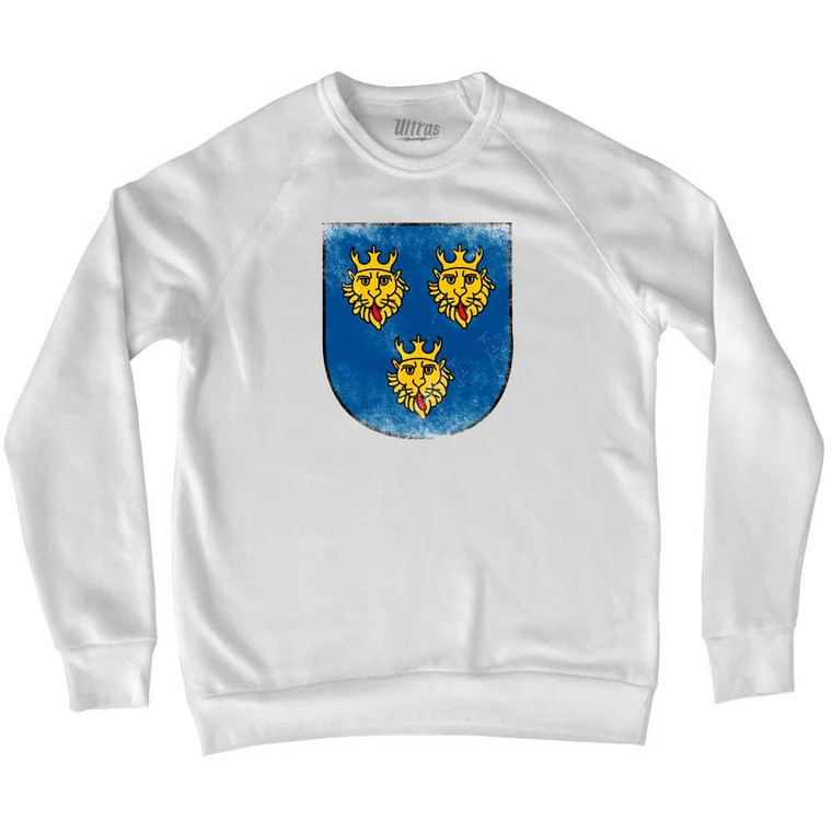 Croatia Lions Crest Adult Tri-Blend Sweatshirt - White