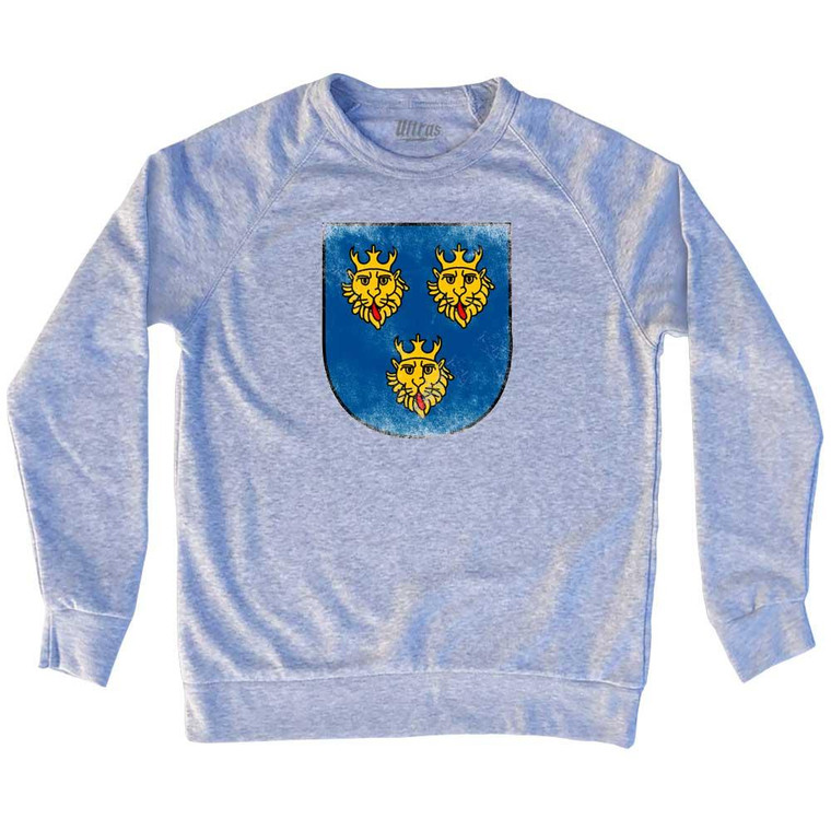 Croatia Lions Crest Adult Tri-Blend Sweatshirt - Heather Grey