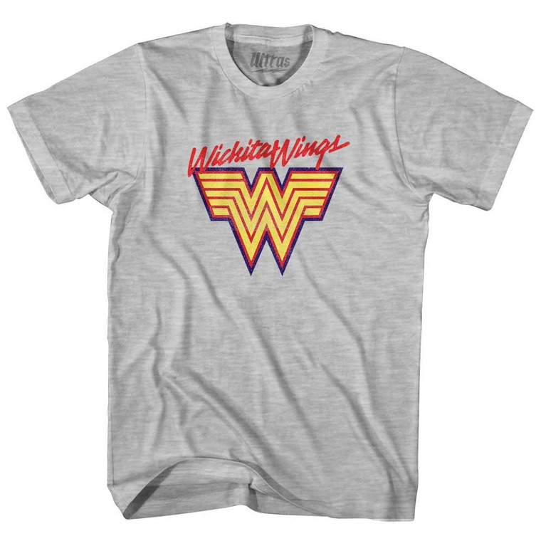 Witchita Wings Adult Cotton T-Shirt - Grey Heather