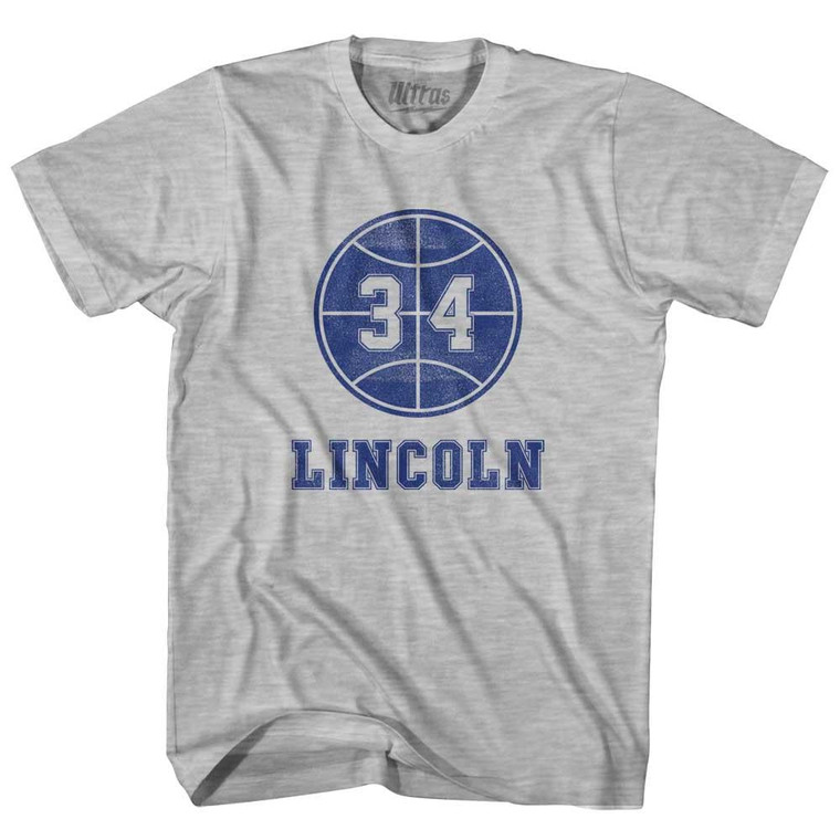 Lincoln 34 Adult Cotton T-Shirt - Grey Heather