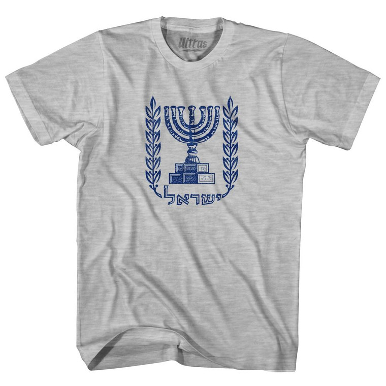 Israel Coat Of Arms Youth Cotton T-Shirt - Grey Heather