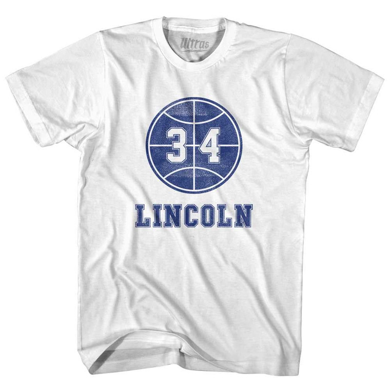 Lincoln 34 Adult Cotton T-Shirt - White