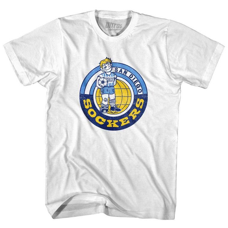 San Diego Sockers Adult Cotton T-Shirt - White