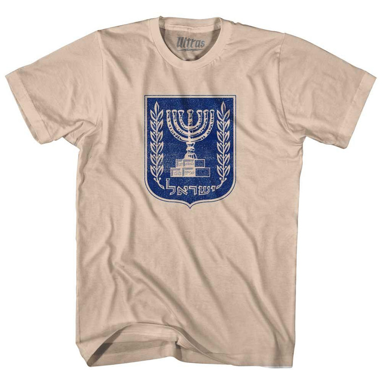 Israel Coat Of Arms Adult Cotton T-Shirt - Creme