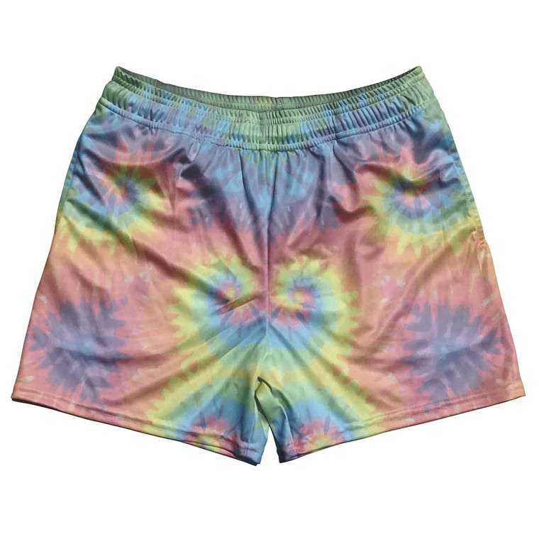 Tie Dye Washed Out Rugby Shorts Made In USA - Tie Dye