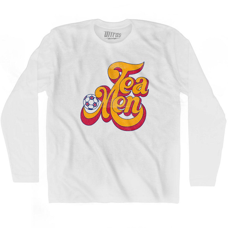 Tea Men Adult Cotton Long Sleeve T-Shirt - White