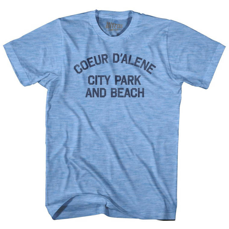 Coeur Dalene City Park And Beach Adult Tri-Blend T-Shirt - Athletic Blue