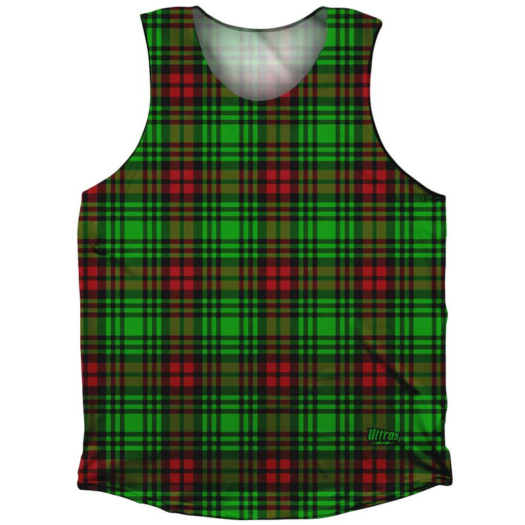 Christmas Holiday Plaid Athletic Tank Top - Green