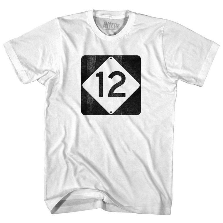 North Carolina Highway Road Sign 12 Womens Cotton Junior Cut T-Shirt - White