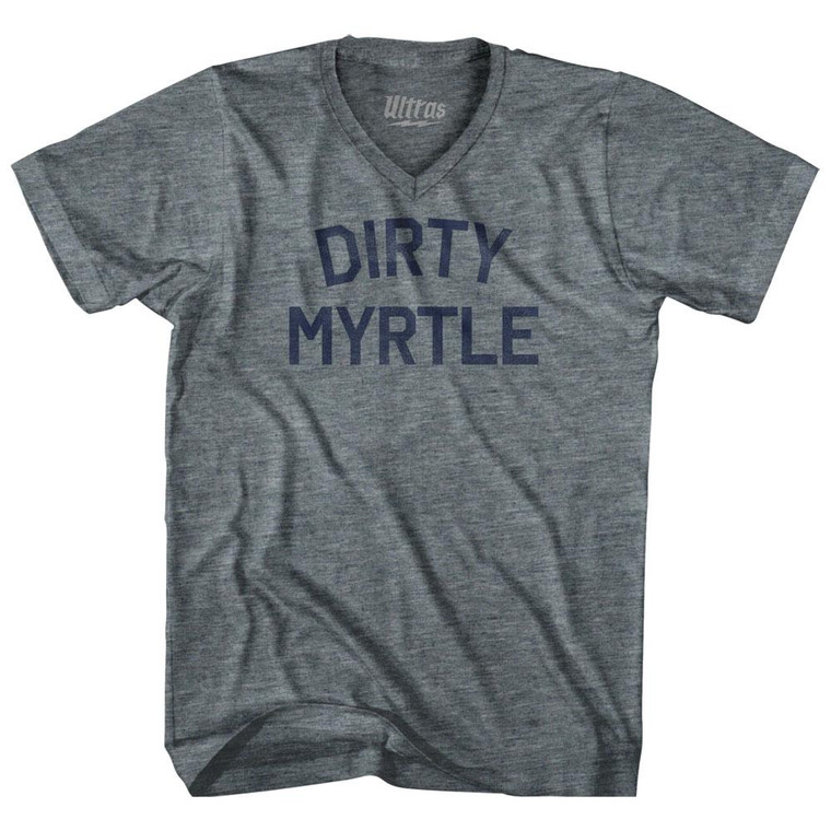 Dirty Myrtle Tri-Blend V-Neck Womens Junior Cut T-Shirt - Athletic Grey