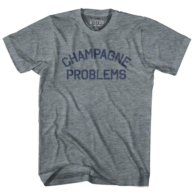 Champagne Problems Womens Tri-Blend Junior Cut T-Shirt - Athletic Grey
