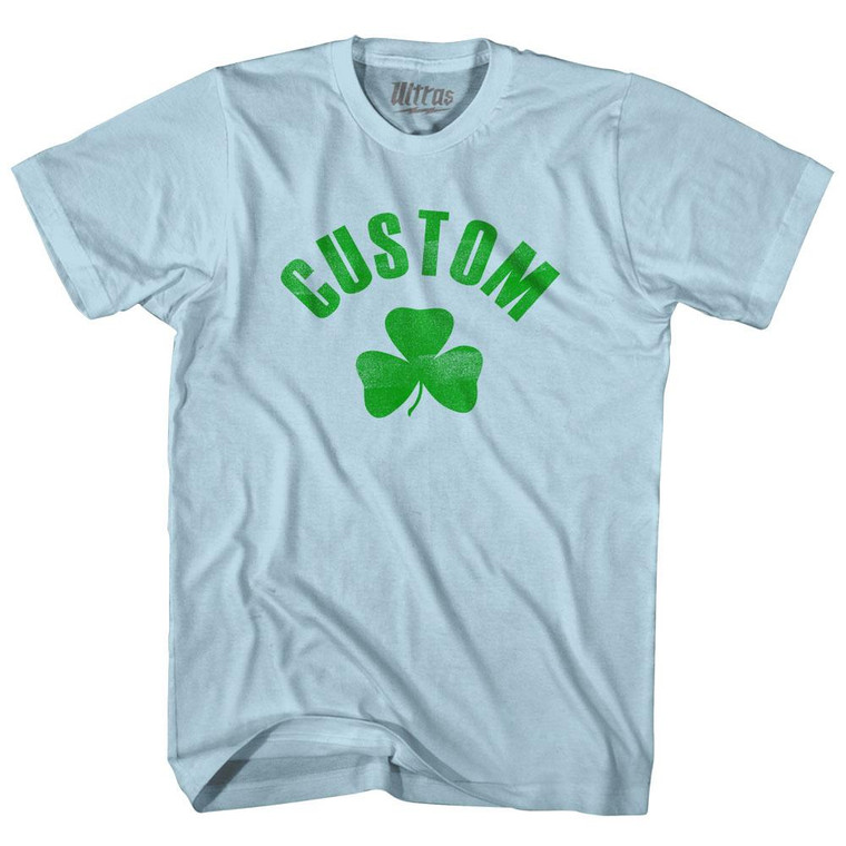 Custom Shamrock Adult Cotton T-Shirt - Light Blue