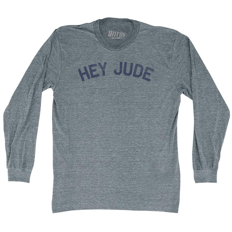 Hey Jude Adult Tri-Blend Long Sleeve T-shirt - Athletic Grey