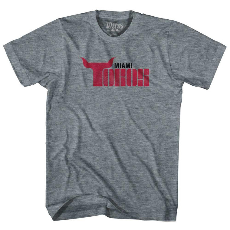 Miami Toros Adult Tri-Blend Soccer T-shirt - Athletic Grey