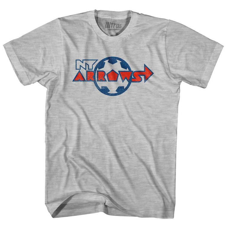 New York Arrows Adult Cotton Soccer T-shirt - Grey Heather