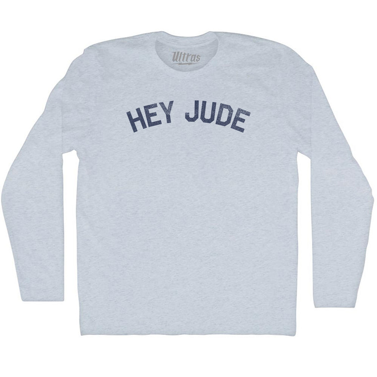 Hey Jude Adult Tri-Blend Long Sleeve T-shirt - Athletic White