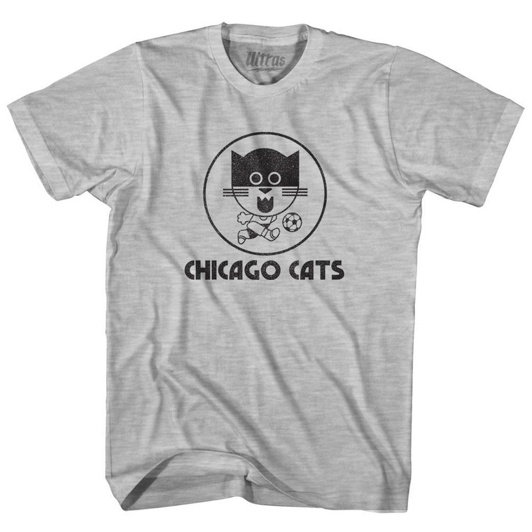 Chicago Cats Black Arts Adult Cotton Soccer T-shirt - Grey Heather