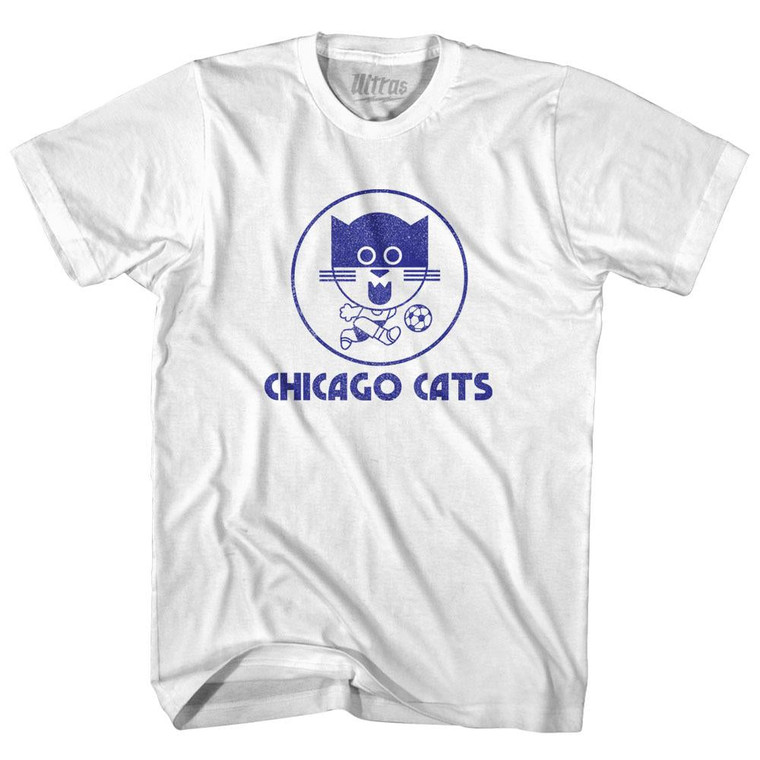 Chicago Cats Womens Cotton Junior Cut Soccer T-shirt - White
