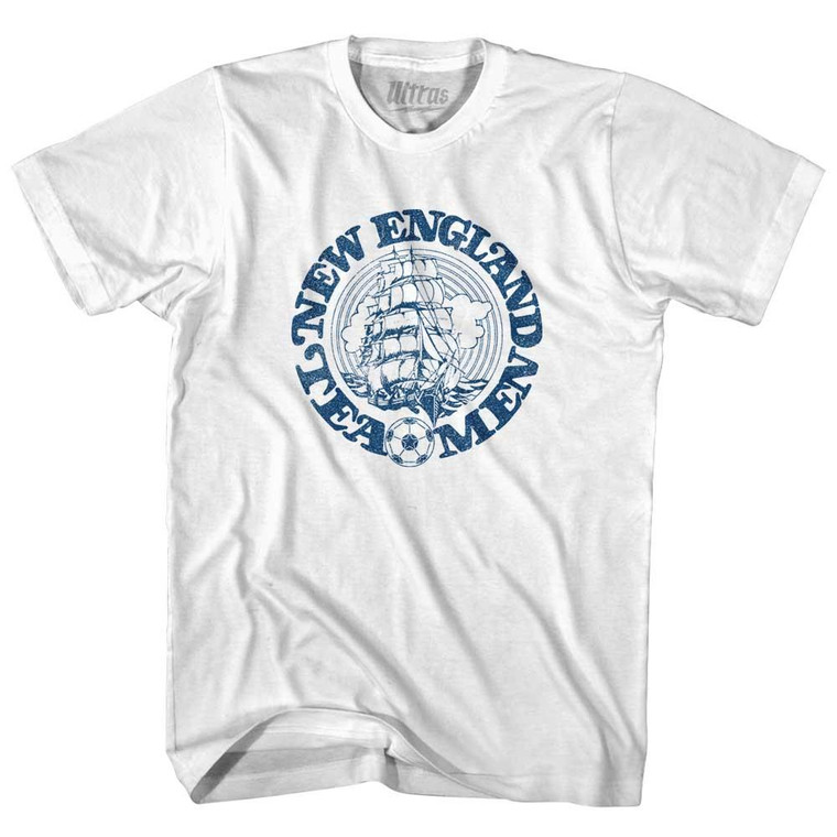 New England Tea Men Womens Cotton Junior Cut Soccer T-shirt - White