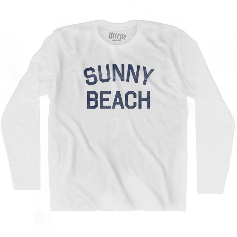 Sunny Beach Adult Cotton Long Sleeve T-Shirt - White