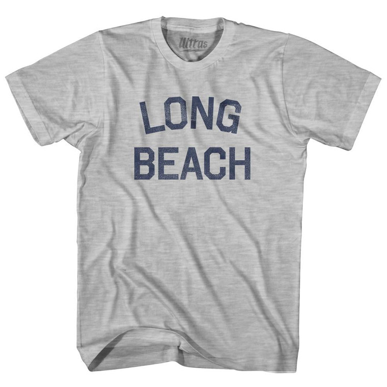 Long Beach Womens Cotton Junior Cut T-Shirt - Grey Heather